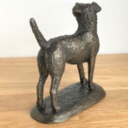 Animal Crackers Border Terrier Dog Figurine In Solid Cold Cast Bronze Designed By Harriet Glen, Quality Dog Lover Home Decoration - thumbnail 5