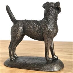 Animal Crackers Border Terrier Dog Figurine In Solid Cold Cast Bronze Designed By Harriet Glen, Quality Dog Lover Home Decoration - thumbnail 4