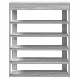 Berkfield Home Shoe Rack Grey Sonoma 80x30x98 cm Engineered Wood - Size: 80 x 30 x 98 cm - thumbnail 4