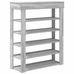Berkfield Home Shoe Rack Grey Sonoma 80x30x98 cm Engineered Wood - Size: 80 x 30 x 98 cm - thumbnail 6
