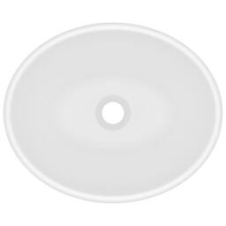 Berkfield Home Luxury Basin Oval-shaped Matt White 40x33 cm Ceramic - thumbnail 4