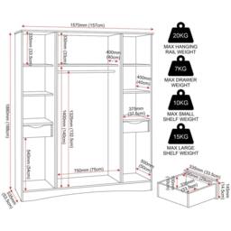 Seconique Tessa 4 Door Mirrored Wardrobe-Natural Oak Effect in Light Oak - thumbnail 9