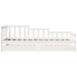 Berkfield Home Daybed with Drawers without Mattress White 80x200 cm Solid Wood - thumbnail 4
