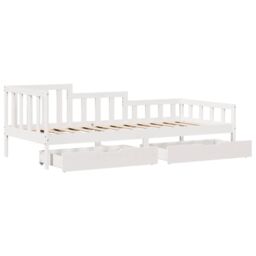 Berkfield Home Daybed with Drawers without Mattress White 80x200 cm Solid Wood - thumbnail 5