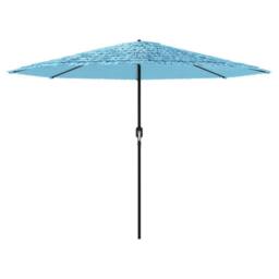 Berkfield Home Durable Garden Parasol with Steel Pole Blue 324x324x247 cm in Aqua - Size: 324 x 324 x 247 cm - thumbnail 1