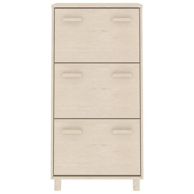Berkfield Home Shoe Cabinet HAMAR Honey Brown 59.5x35x117 cm Solid Wood Pine in Light Tan - image 1