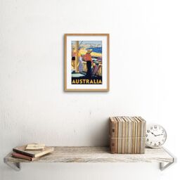 "Artery8 Wall Art Print Australia Travel Bondi Beach Sea Sun Artwork Framed 9X7 Inch in Beige - Size: W7"" x H9""" - thumbnail 2