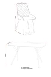 Seconique Athens Rectangular Concrete Effect Dining Set with Avery Chairs in Grey - thumbnail 6