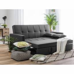 LUXURY LIFE Malthe Linen 3 Seater Sofa Bed in Dark Grey - thumbnail 2