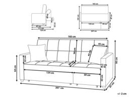 LUXURY LIFE Malthe Linen 3 Seater Sofa Bed in Dark Grey - thumbnail 4