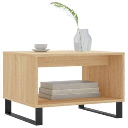 Berkfield Home Decorative Coffee Table Sonoma Oak 60x50x40 cm Engineered Wood in Light Tan - Size: 60 x 50 x 40 cm