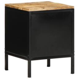 Berkfield Home Modern Bedside Cabinet 30 x 30 x 40 cm Solid Wood Rough Mango in Brown - thumbnail 7