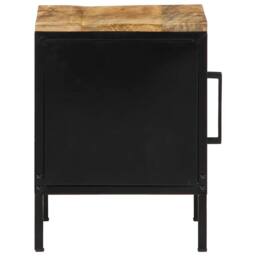 Berkfield Home Modern Bedside Cabinet 30 x 30 x 40 cm Solid Wood Rough Mango in Brown - thumbnail 6