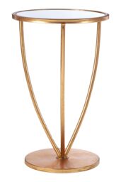 Orsina Elegant Mirror Top & Gold Frame Side Table, Sturdy Side Table By Couch, Versatile Small Lounge Table - thumbnail 1