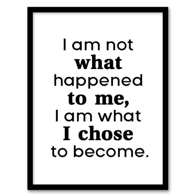 Artery8 I Am Not What Happened To Me Bold Inspirational Framed Wall Art Print in White - Size: A4 - image 1