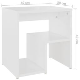 Berkfield Home Bed Cabinets 2 pcs White 40x30x40 cm Engineered Wood - Size: 40 x 30 x 40 cm - thumbnail 8