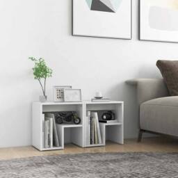 Berkfield Home Bed Cabinets 2 pcs White 40x30x40 cm Engineered Wood - Size: 40 x 30 x 40 cm - thumbnail 2