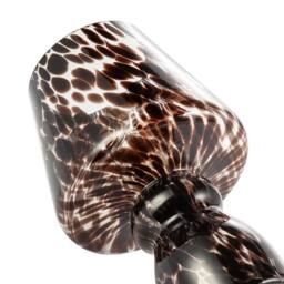 Happy Homewares Clear Glass Mushroom Table Lamp with Brown Speckle Snowflake Pattern - thumbnail 5