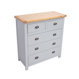 Cabinet Bits Argenta 5 Drawer Chest of Drawers Brass Cup Handle in Light Grey - thumbnail 3