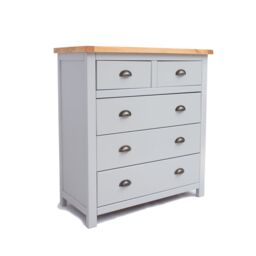 Cabinet Bits Argenta 5 Drawer Chest of Drawers Brass Cup Handle in Light Grey - thumbnail 2