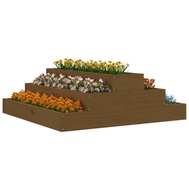 Berkfield Home Planter Honey Brown 80x80x27 cm Solid Wood Pine - Size: 80 x 80 x 27 cm - image 1