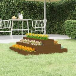 Berkfield Home Planter Honey Brown 80x80x27 cm Solid Wood Pine - Size: 80 x 80 x 27 cm - thumbnail 2