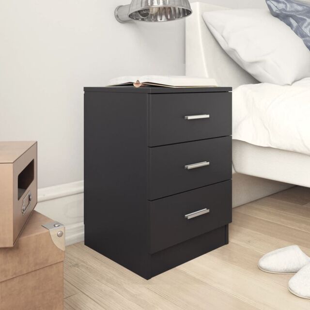 Berkfield Home Bedside Cabinet Black 38x35x56 cm Engineered Wood - Size: 38 x 35 x 56 cm - image 1