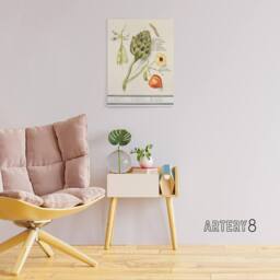 "Artery8 Artichoke Broad beans & Groundcherry de Boodt Canvas Wall Art Print in White - Size: W12"" x H16""" - thumbnail 3