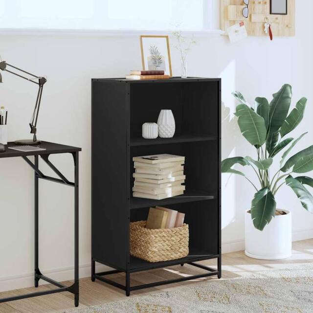 Berkfield Home Modern Book Cabinet Black 60x35x107.5 cm Engineered Wood - image 1