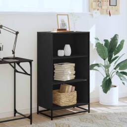 Berkfield Home Modern Book Cabinet Black 60x35x107.5 cm Engineered Wood - thumbnail 1