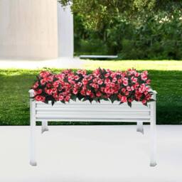 Kelvenix Raised Garden Bed with Legs Metal Planter in Silver - Size: 100g - thumbnail 5