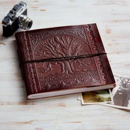 Paper High Leather Tree of Life Embossed Photo Album in Brown - Size: Large - thumbnail 4