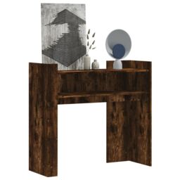 Berkfield Home Console Table Smoked Oak 100x35x90 cm Engineered Wood in Brown - Size: 100 x 35 x 90 cm - thumbnail 1