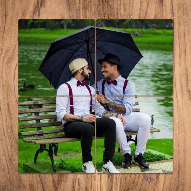 Uniqueful Personalised Photo Former Set MDF Coaster Set of 4 Anniversary - Size: 1 Pack - image 1