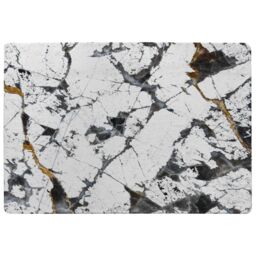 Benjamin Tate Design Black & Gold Marble Rug in Natural - Size: Large - thumbnail 1