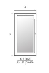 nielsen Star Metal Rectangle Wall Mirror Large Matt 70 X 170Cm in Silver - Size: 70 X 170 cm - thumbnail 4