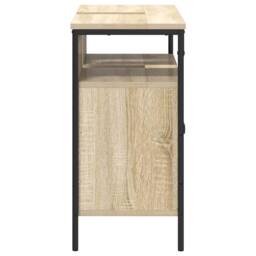 Berkfield Home Elegant Bathroom Sink Cabinet Sonoma Oak 80x30x60 cm Engineered Wood in Light Tan - Size: 80 x 30 x 60 cm - thumbnail 6