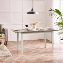 FurnitureboxUK Salcombe White & Grey Wood Extending 6 Seater Dining Table - thumbnail 1