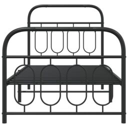 Berkfield Home Metal Bed Frame without Mattress with Footboard Black 80x200cm - Size: 80x200 cm - thumbnail 4