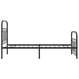 Berkfield Home Metal Bed Frame without Mattress with Footboard Black 80x200cm - Size: 80x200 cm - thumbnail 5