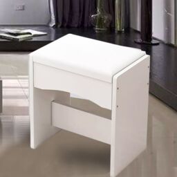 Hinsinc White Dressing Table Stool Makeup Chair Soft Padded Cushion Piano Seat New - thumbnail 7