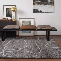 The Rug Shop UK Black Modern Easy to clean Machine Made Abstract Area Rug - Size: 200 cm x 290 cm - thumbnail 1