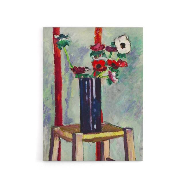 "Artery8 Anemones Vase Still Life Henry Lyman Sayen Canvas Wall Art Print - Size: W18"" x H24""" - image 1