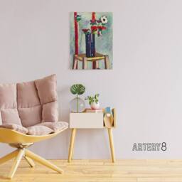 "Artery8 Anemones Vase Still Life Henry Lyman Sayen Canvas Wall Art Print - Size: W18"" x H24""" - thumbnail 3