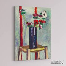 "Artery8 Anemones Vase Still Life Henry Lyman Sayen Canvas Wall Art Print - Size: W18"" x H24""" - thumbnail 2