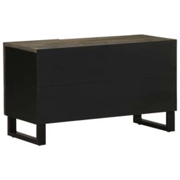Berkfield Home TV Cabinet Black 80x33x46 cm Solid Wood Mango - Size: 80 x 33 x 46 cm - thumbnail 5