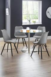 Julian Bowen Kari Plastic Dining Chair (Set of 2) in Grey - thumbnail 2