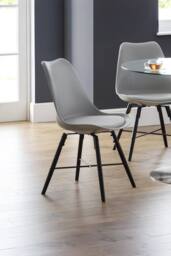 Julian Bowen Kari Plastic Dining Chair (Set of 2) in Grey - thumbnail 1