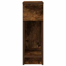 Berkfield Home Durable Bedside Cabinet with Drawer Smoked Oak 20x36x60 cm in Brown - Size: 20 x 36 x 60 cm - thumbnail 4