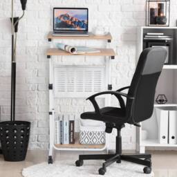 Costway 2 in 1 Adjustable Computer Desk Office PC Desk Movable Workstation in Natural - thumbnail 5